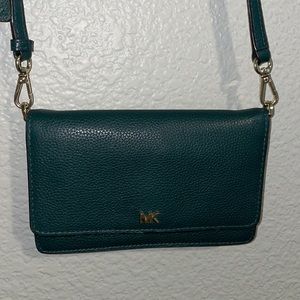 michael kors small dark green crossbody bag